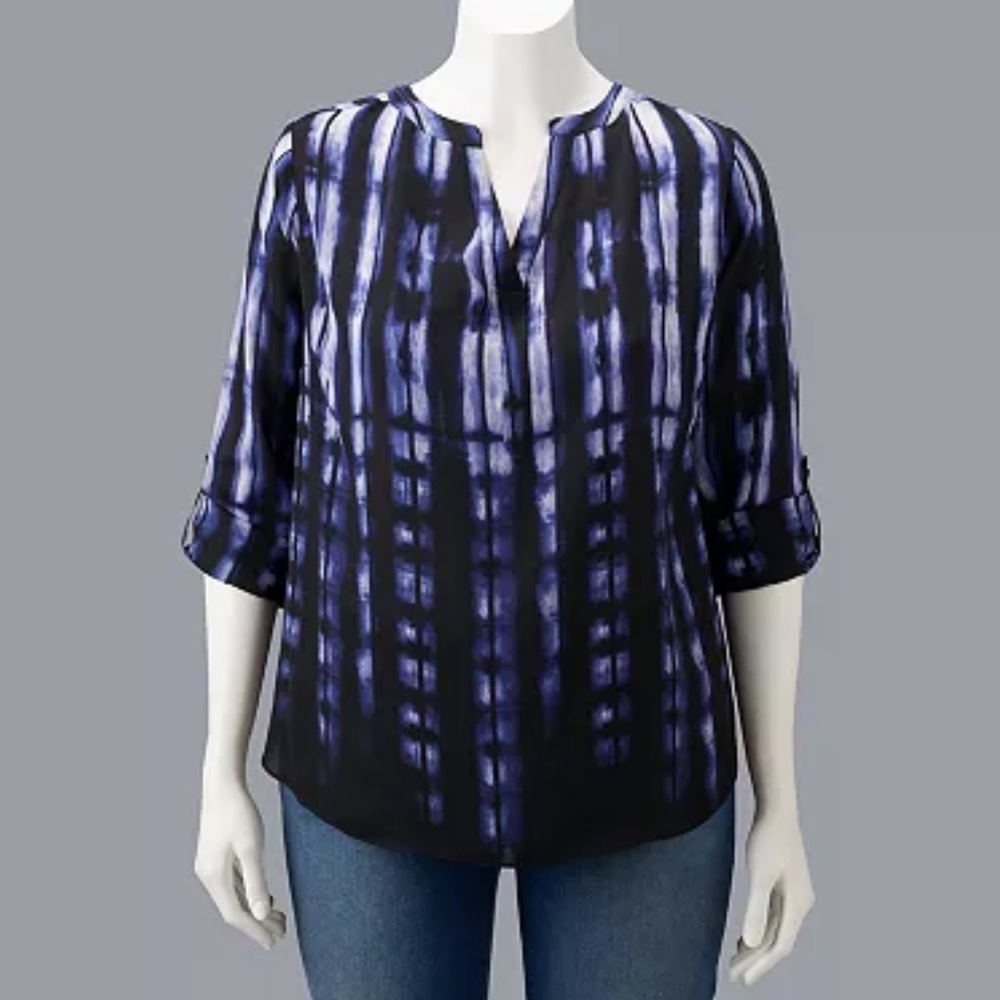 Simply Vera Wang pintuck blouse - NWT size 1X - Picture 2 of 6